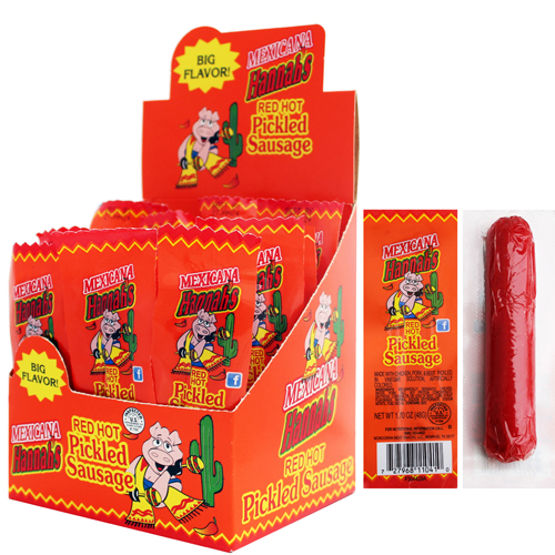 Hannah's Mexicana Red Hot 1.7oz Sausages (With Pork) - 20-ct Boxes