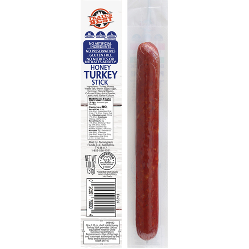 Trail’s Best 1.1oz Honey Turkey Sticks - 16-ct Tub