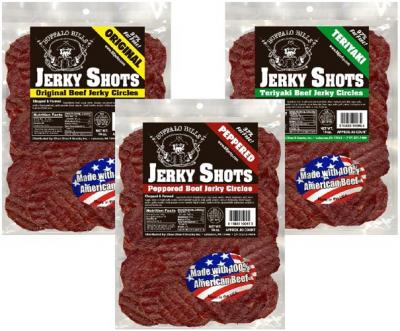 Buffalo Bills Jerky Shots (Beef Jerky Circles) - 80-ct Bags